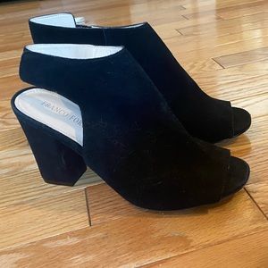 Frank fortini black peep toe bootie